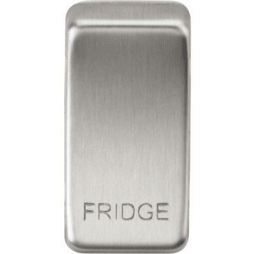 GDFRIDGEBC Switch Cover marked "FRIDGE" in Brushed Chrome