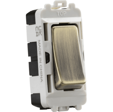 GDM001AB 20A 2 Way Single Pole Grid Module in Antique Brass