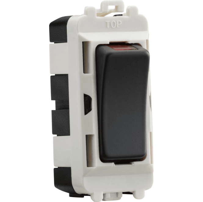 Knightsbridge Switches and Sockets GDM003AT 20A Double Pole Grid Module with LED Indicator in Anthracite