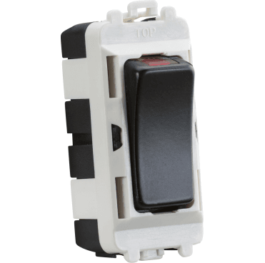 GDM003MB 20A Double Pole Grid Module with LED Indicator in Matt Black