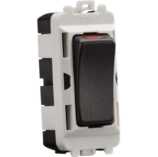 Knightsbridge Switches and Sockets GDM003SB 20A Double Pole Grid Module with LED Indicator in Smoked Bronze