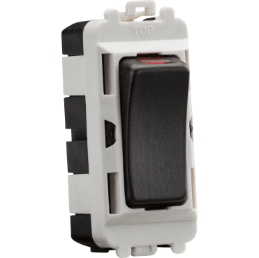 GDM003SB 20A Double Pole Grid Module with LED Indicator in Smoked Bronze