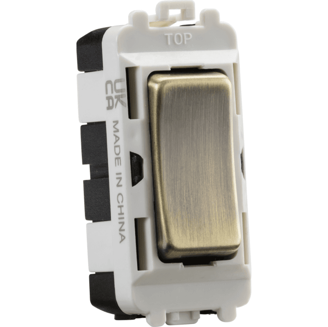 Knightsbridge Switches and Sockets GDM004AB 20A 2 Way Single Pole Module (centre off) in Antique Brass