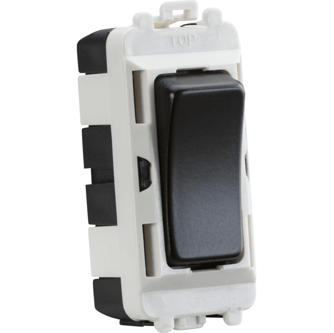Knightsbridge Switches and Sockets GDM004MB 20A 2 Way Single Pole Module (centre off) in Matt Black