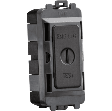 GDM008SB 20A Double Pole  Key Module (marked EMG LTG TEST) in Smoked Bronze
