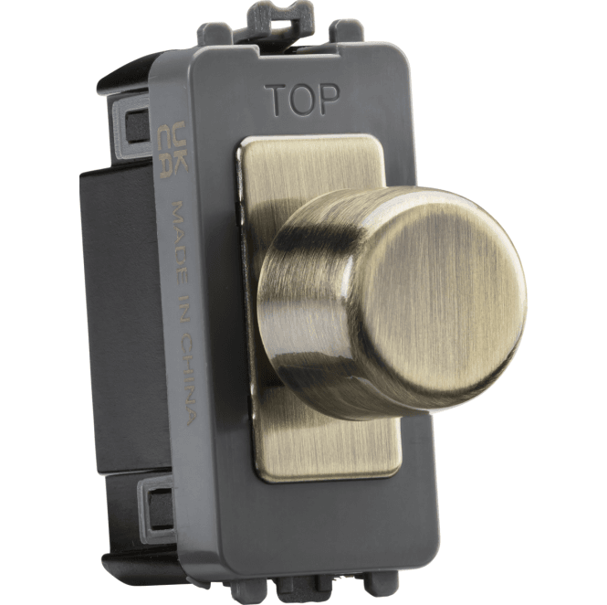 Knightsbridge Switches and Sockets GDM150IAB 1G 2W 10-150W (5-100W) Intelligent Dimmer in Antique Brass