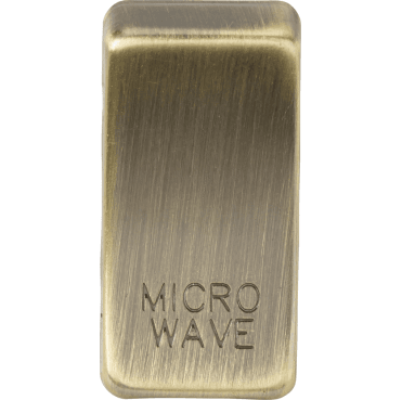 GDMICROAB Switch Cover marked "MICROWAVE" in Antique Brass
