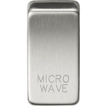GDMICROBC Switch Cover marked "MICROWAVE" in Brushed Chrome