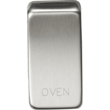 GDOVENBC Switch Cover marked "OVEN" in Brushed Chrome