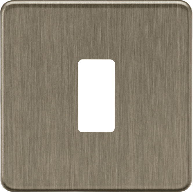 Knightsbridge Switches and Sockets GDSF001AB Screwless 1G Grid Faceplate in Antique Brass