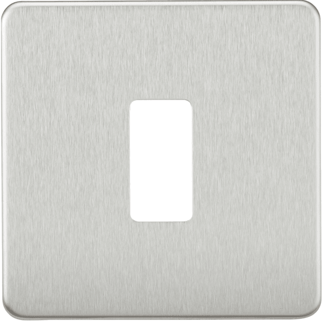 Knightsbridge Switches and Sockets GDSF001BC Screwless 1G Grid Faceplate in Brushed Chrome