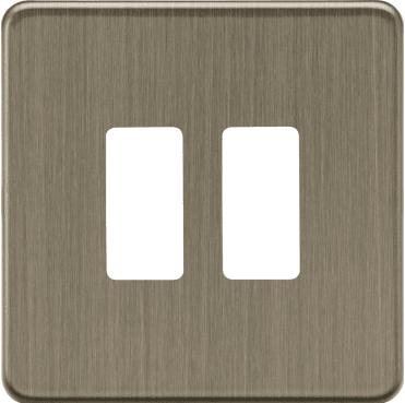 GDSF002AB Screwless 2G Grid Faceplate in Antique Brass