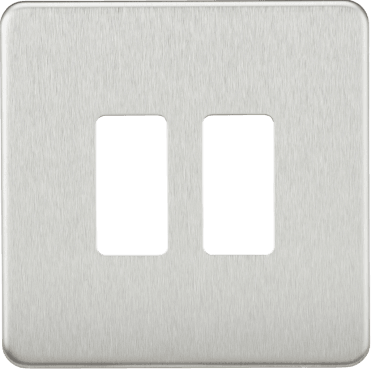 GDSF002BC Screwless 2G Grid Faceplate in Brushed Chrome