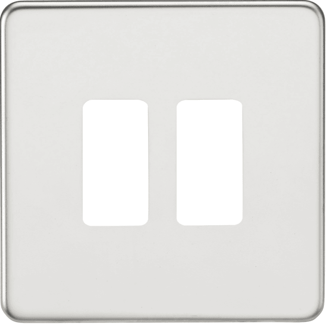 Knightsbridge Switches and Sockets GDSF002PC Screwless 2G Grid Faceplate in Polished Chrome