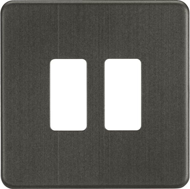 Knightsbridge Switches and Sockets GDSF002SB Screwless 2G Grid Faceplate in Smoked Bronze