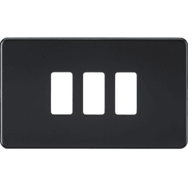 GDSF003MB Screwless 3G Grid Faceplate in Matt Black