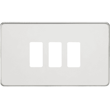 GDSF003PC Screwless 3G Grid Faceplate in Polished Chrome