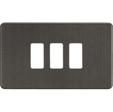 GDSF003SB Screwless 3G Grid Faceplate in Smoked Bronze