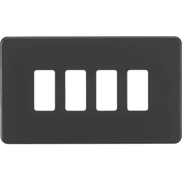 GDSF004AT Screwless 4G Grid Faceplate in Anthracite