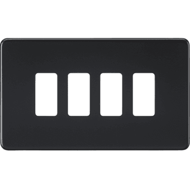 GDSF004MB Screwless 4G Grid Faceplate in Matt Black