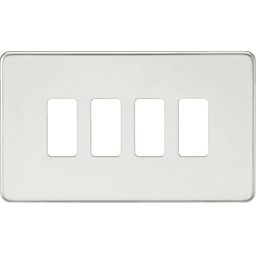 GDSF004PC Screwless 4G Grid Faceplate in Polished Chrome