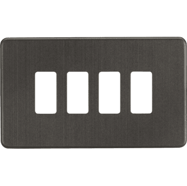 GDSF004SB Screwless 4G Grid Faceplate in Smoked Bronze