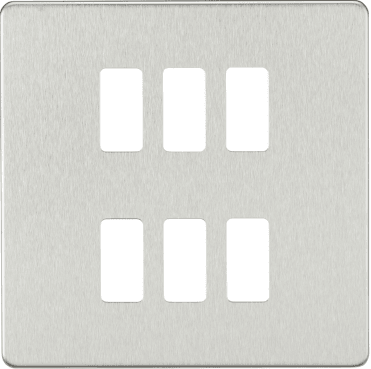 GDSF006BC Screwless 6G Grid Faceplate in Brushed Chrome