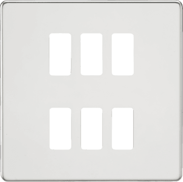 GDSF006PC Screwless 6G Grid Faceplate in Polished Chrome