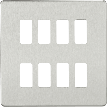 GDSF008BC Screwless 8G Grid Faceplate in Brushed Chrome