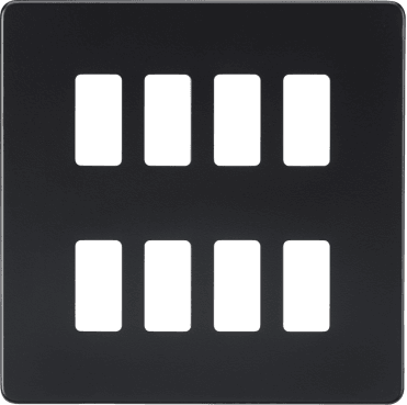 GDSF008MB Screwless 8G Grid Faceplate in Matt Black
