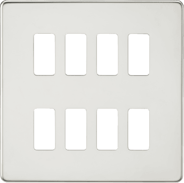 GDSF008PC Screwless 8G Grid Faceplate in Polished Chrome