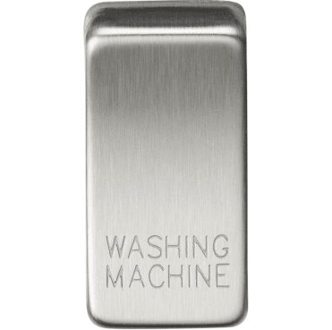 GDWASHBC Switch Cover marked "WASHING MACHINE" in Brushed Chrome