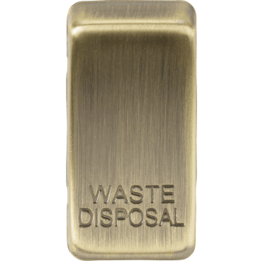 GDWASTEAB Switch Cover marked "WASTE DISPOSAL" in Antique Brass
