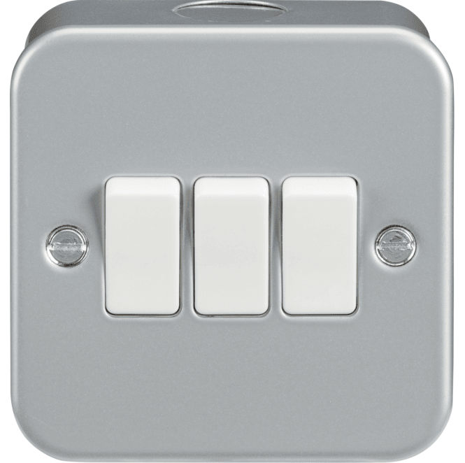 Knightsbridge Switches and Sockets M4000 Metal Clad 3G 2W Switch
