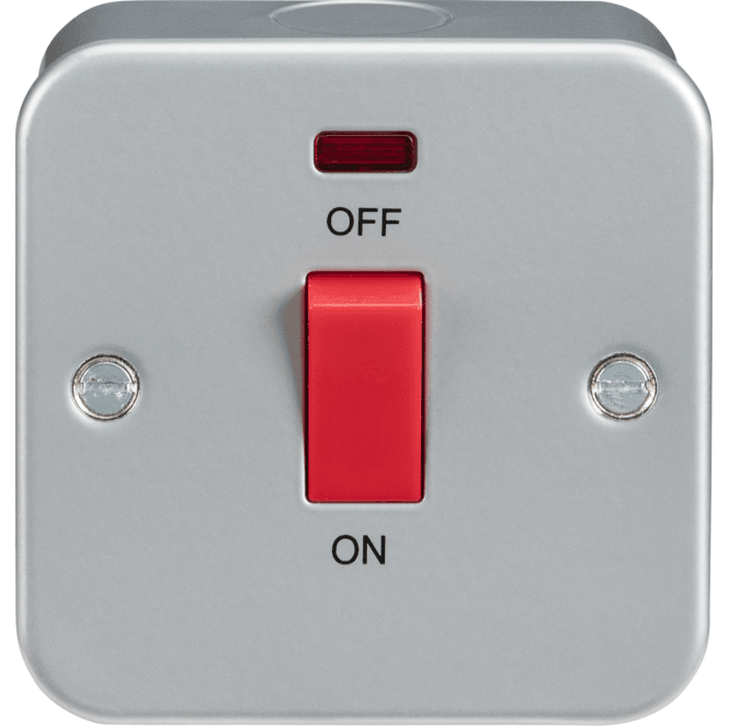 Knightsbridge Switches and Sockets M8331N Metal Clad 1G 45A DP Switch with Neon