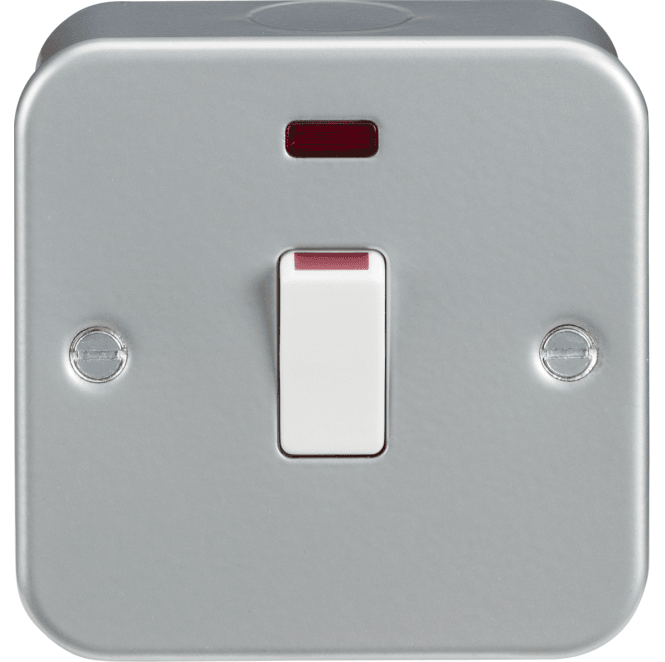 Knightsbridge Switches and Sockets M8341N Metal Clad 1G 20A DP Switch with Neon