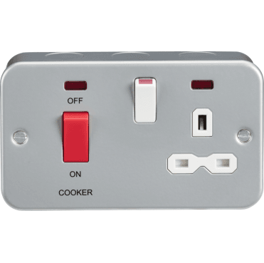 MR8333N Metal Clad 45A DP Switch with Neon and 13A Switched Socket