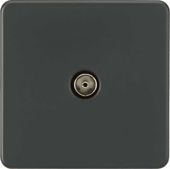 Knightsbridge Switches and Sockets SF0100AT Screwless 1G TV Outlet in Anthracite