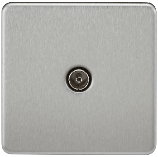 Knightsbridge Switches and Sockets SF0100BC Screwless 1G TV Outlet in Brushed Chrome