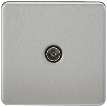 SF0100BC Screwless 1G TV Outlet in Brushed Chrome