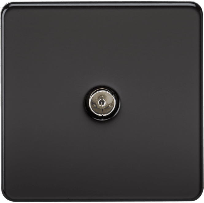 Knightsbridge Switches and Sockets SF0100MB Screwless 1G TV Outlet in Matt Black