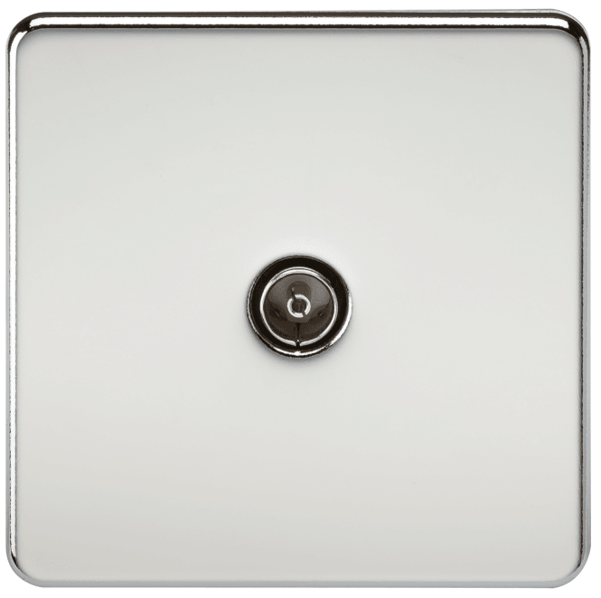 Knightsbridge Switches and Sockets SF0100PC Screwless 1G TV Outlet in Polished Chrome