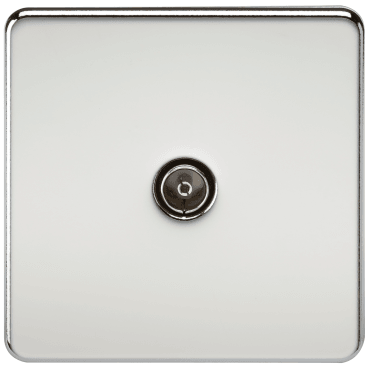 Knightsbridge Switches and Sockets SF0100PC Screwless 1G TV Outlet in Polished Chrome