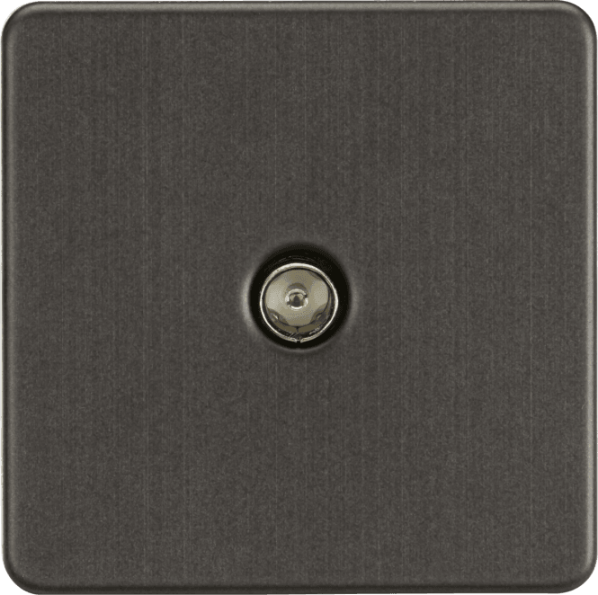 Knightsbridge Switches and Sockets SF0100SB Screwless 1G TV Outlet in Smoked Bronze