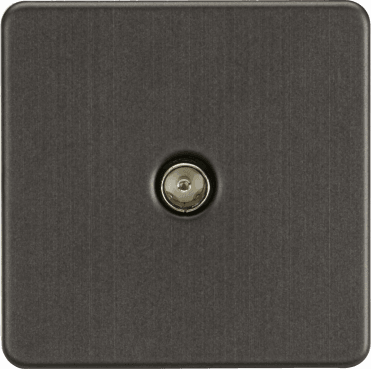 SF0100SB Screwless 1G TV Outlet in Smoked Bronze