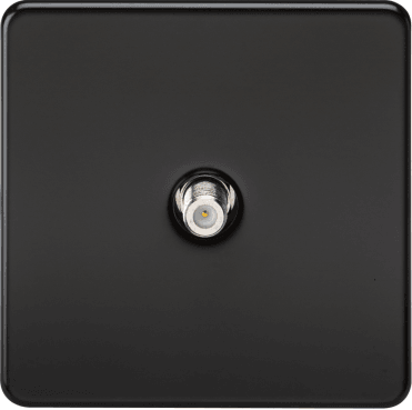 SF0150MB Screwless 1G SAT TV Outlet in Matt Black