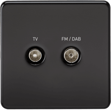 SF0160MBB Screened Diplex Outlet TV and FM DAB in Matt Black