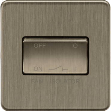 SF1100AB Screwless 3 Pole Fan Isolator Switch in Antique Brass