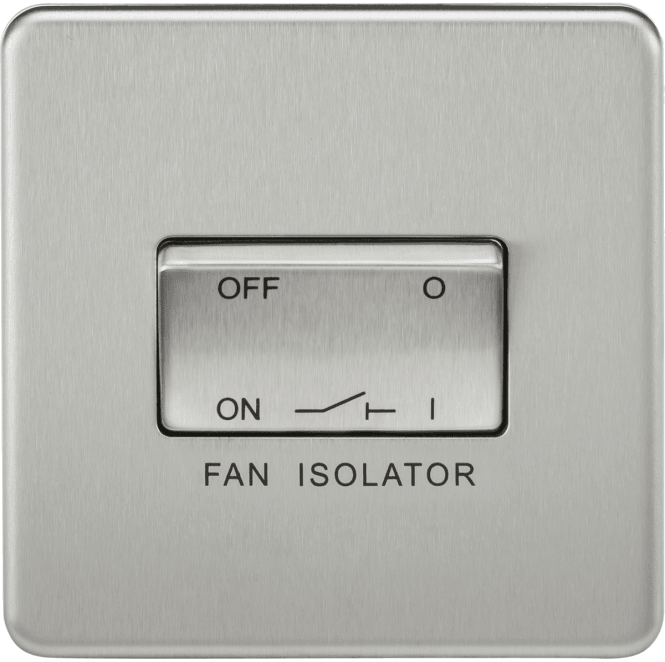 Knightsbridge Switches and Sockets SF1100BC Screwless 3 Pole Fan Isolator Switch in Brushed Chrome