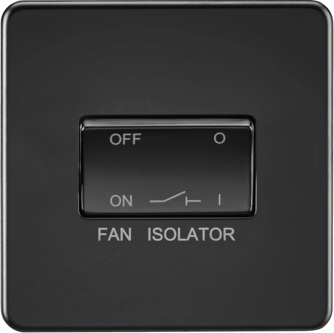 Knightsbridge Switches and Sockets SF1100MBB Screwless 3 Pole Fan Isolator Switch in Matt Black